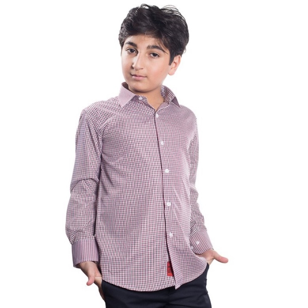 Red & Blue Check Button up Boys shirt